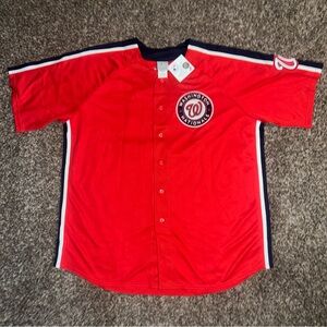 Majestic Red Washington Nationals Jersey with Navy & White Trim